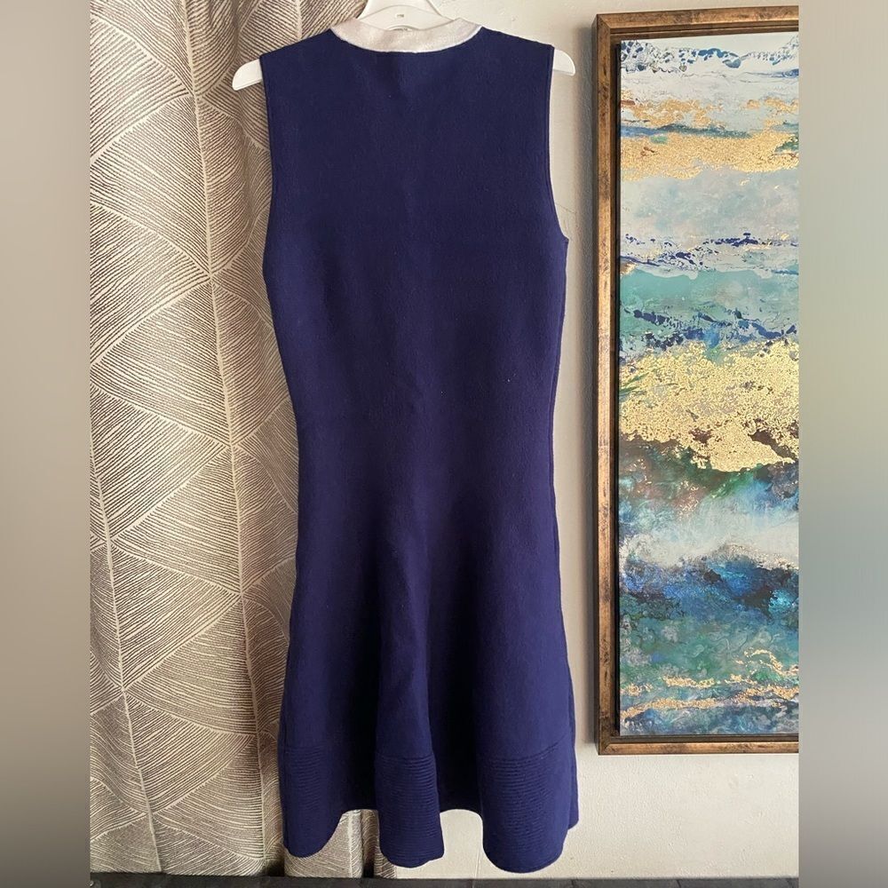 Kate Spade Mini Dress Womens Size Small Navy Sleeveless Jewelry White Cotton - Picture 2 of 12